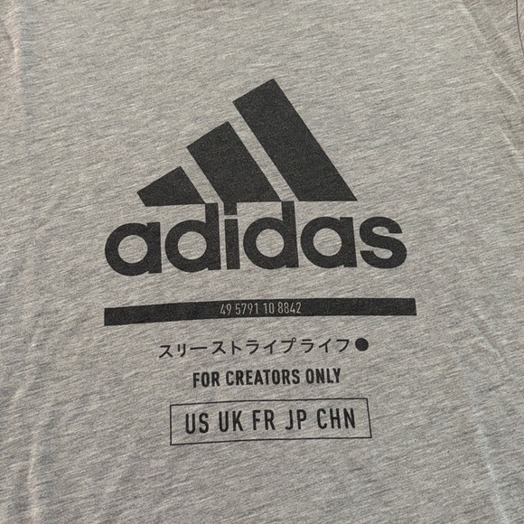 Men’s Adidas Gray T-Shirt with Black Stripes - Picture 4 of 4